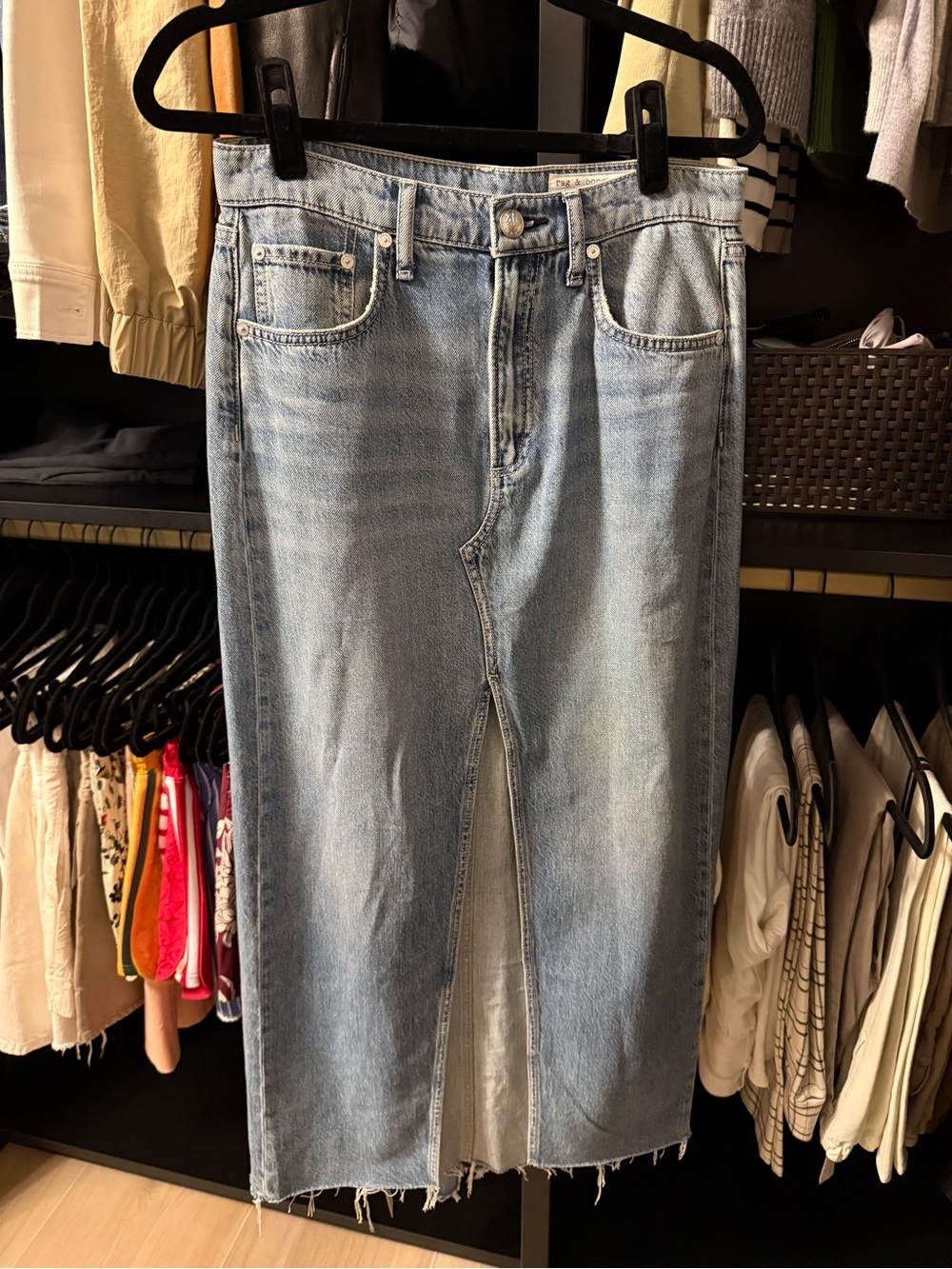 rag & bone Light Blue Straight womens Jeans Skirt